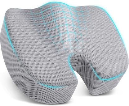 TushGuard Seat Cushion, Memory Foam Office Chair Cushion - Black, Large