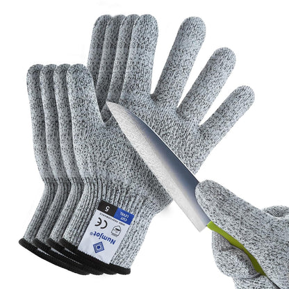 Cutting Gloves, Food Grade Level 5 Protection, Safety Kitchen Cut Gloves for Oyster Shucking, Fish Fillet Processing, Mandolin Slicing, Meat Cutting and Wood Carving. (Violet-Medium 2 Pairs)