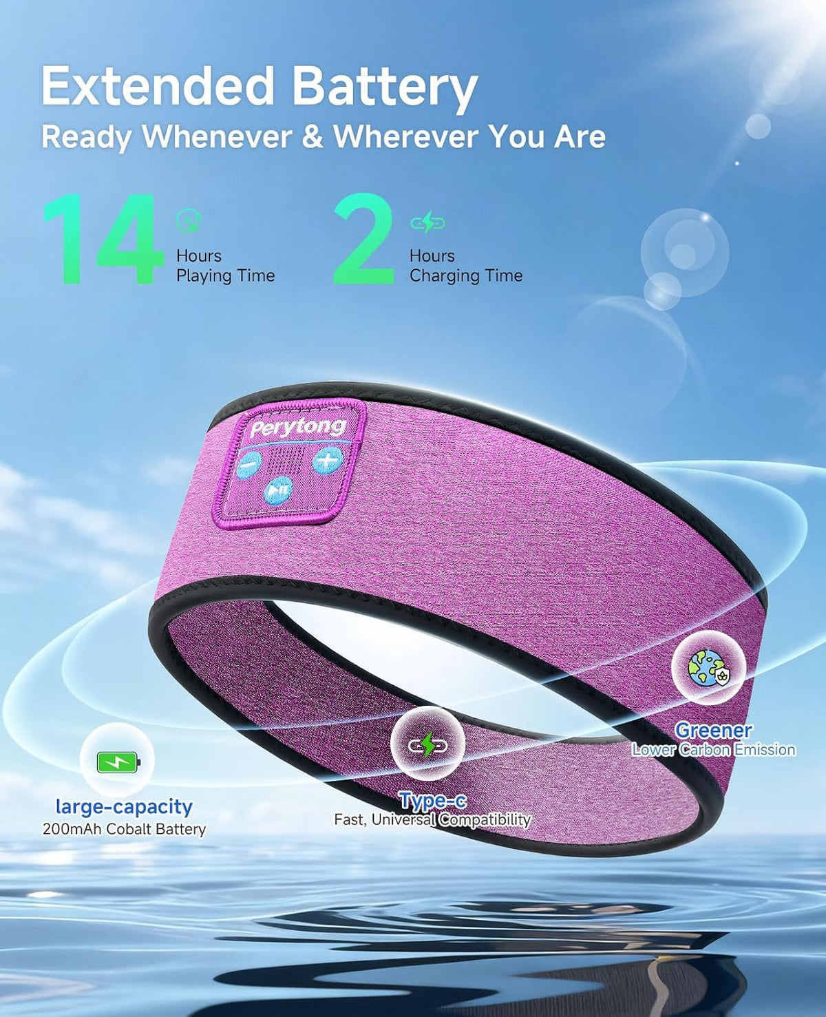 Sleep Headphones | Bluetooth 5.4 Headband | Wireless Earbuds Earphones Sweat Resistant with Ultra-Thin HD Stereo Speaker, Headphone Band for Side Sleepers Workout Running Tech Gadgets Unique Gifts