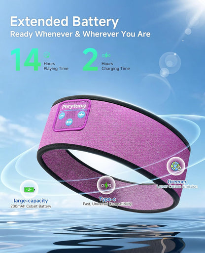 Sleep Headphones | Bluetooth 5.4 Headband | Wireless Earbuds Earphones Sweat Resistant with Ultra-Thin HD Stereo Speaker, Headphone Band for Side Sleepers Workout Running Tech Gadgets Unique Gifts
