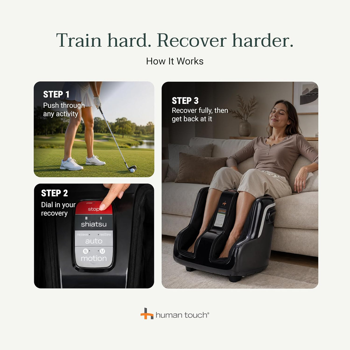 Human Touch Reflex5s Foot & Calf Massager Plantar Fasciitis - HSA Approved