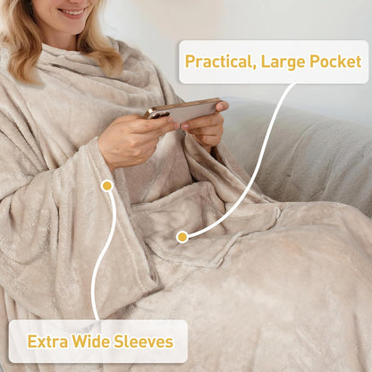 Catalonia Wearable Blanket with Sleeves for Women & Men, Fleece Wrap Throw | Cozy Sleeve Design for Hands-Free Comfort, Perfect for Reading, TV Time & Relaxing, Christmas & Birthday Gift