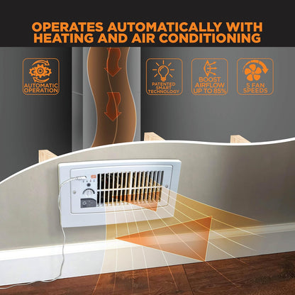 Suncourt Flush Fit Register Booster Fan, Adapter Plate, Brown (HC500-BPL)
