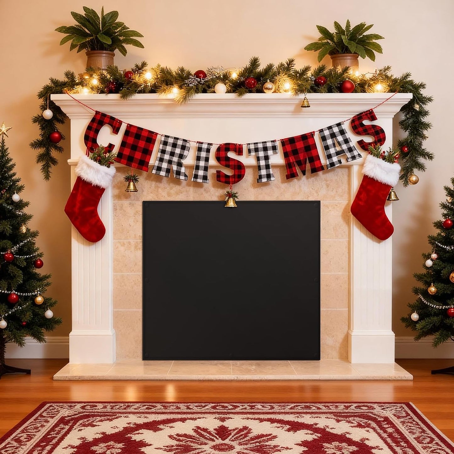FLASLD Magnet Fireplace Cover Blocker, 36" x 32" Fireplace Blanket Stops Overnight Heat Loss, Fireplace Draft Stopper Save Energy Black