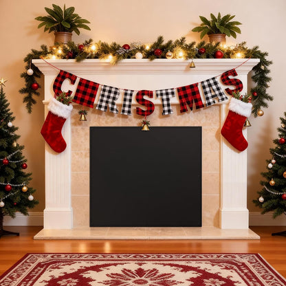 FLASLD Magnet Fireplace Cover Blocker, 36" x 32" Fireplace Blanket Stops Overnight Heat Loss, Fireplace Draft Stopper Save Energy Black