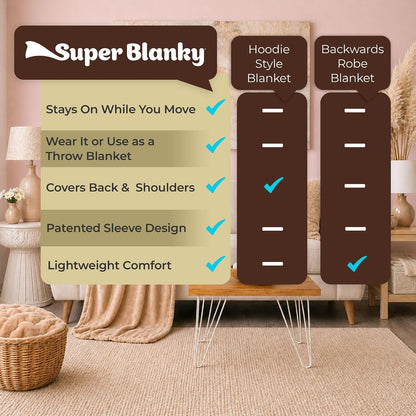 Super Blanky Wearable Blankets for Women & Men, Dorm Room Essentials, Gift for Her, Gifts for Women, Wife Birthday Gift Ideas