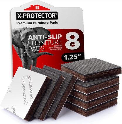 X-PROTECTOR Non Slip Furniture Pads – 24 pcs Premium Furniture Grippers 2"! | Best Self Adhesive Rubber Feet Furniture Feet – Ideal Non Skid Furniture Pad Floor Protectors – Keep Furniture in Place!
