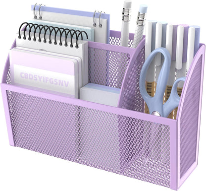 3-Grid Magnetic Pencil Holder, Strong Magnet Locker Organizer, Black | Mesh Magnetic Shelf, Marker Holder Perfect for Whiteboard, Refrigerator and Locker Accessories