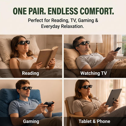 Evelots Lazy Glasses, Prism Glasses for Reading in Bed, TV & Books, Unisex