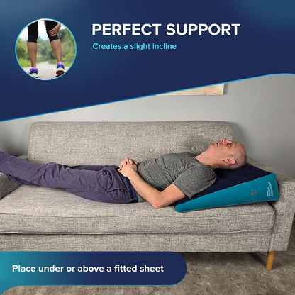 Leg Elevation Pillow by Recovery Wedge, Inflatable Wedge Pillow for Sleeping and Post-Surgical, Improve Circulation and Reduce Swelling, Speed Injury Recovery. (Large triangle)