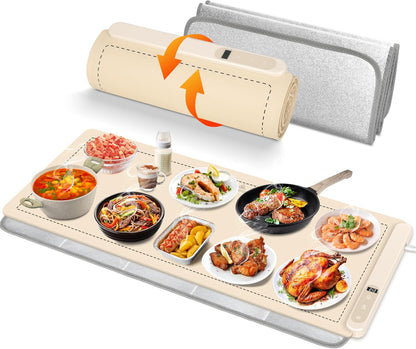 Warming Mat for Food,36"x16" Large Food Warmer Mats for Countertop (Gray)