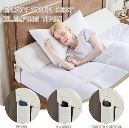 IFNOW Queen Size(60"x6"x10") Bed Wedge Pillow for Headboard, Mattress Gap Filler(0-8"), Bed Wedge for Gap Between Your Headboard and Mattress Dark Grey | High-Density Foam,Fills 0-8"Mattress Gap,Prevents Pillow & Items Falling,Works with Headboard or