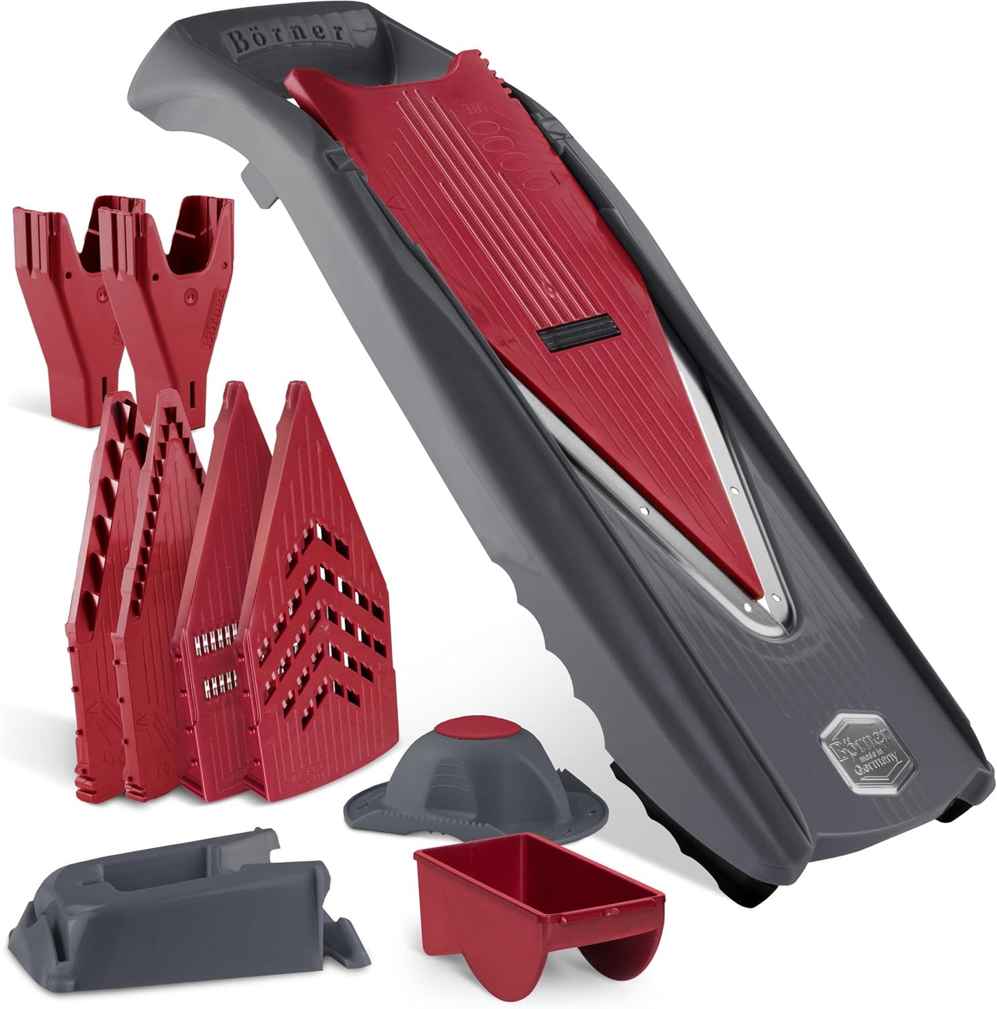 Börner by Reston Lloyd Mandoline Slicer Vital (Starter Set) • V-Slicer with 10 Cutting Styles & Safety Food Holder • Adjustable Kitchen Slicer & Dressing Function