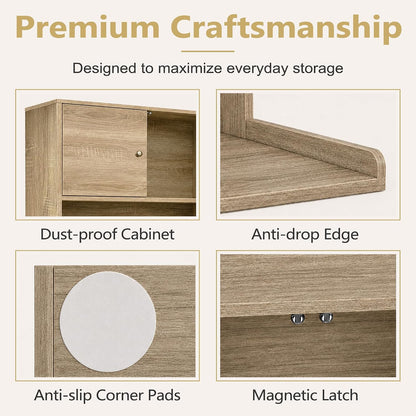 Laundry Storage & Organization (Oak) | Washer and Dryer Topper with Edge, Over Washer and Dryer Shelves for Laundry Room, Universal Fit, 27.5"Wx27.5"Dx29"H