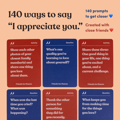 Friends are Human Conversation Cards for Friendship and Bonding, 140 Cards