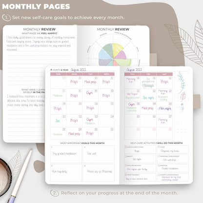 Clever Fox Self-Care Journal for Women, Daily Planner 5.8x8.3 Aquamarine | 3-month mental health journal, habit tracker, wellness journaling supplies for women & teen girls, gratitude & mood log
