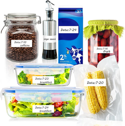 1200 Blank Removable Freezer Labels with Perforation Line for Easy Distribution and Use. Waterproof and Oil-Resistant, Suitable for Food Containers, Jars, and Kitchen Organization.(1 "x 3")