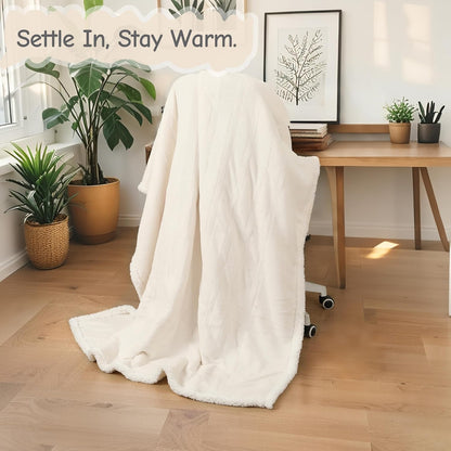 Soypipo Electric Heated Throw Blanket 50"x60", Faux Fur Plush with 4 Heat Settings & 2/4/8/10H Auto Shut-Off, Overheat Protection, Machine Washable, for Office & Chair, Dark Grey