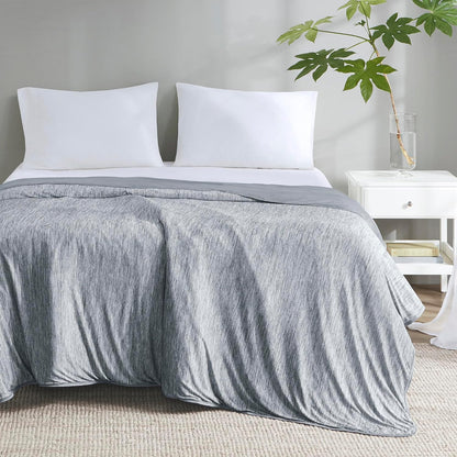 Cooling Blanket Queen Size for Hot Sleepers, Q-Max >0.4, 90 x 90 Inch, Grey