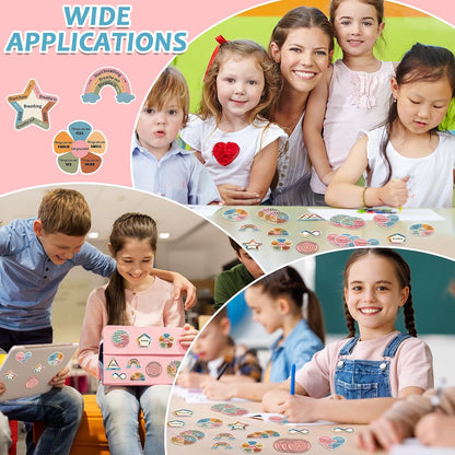 144 Pcs Breath Calm Anxiety Sensory Stickers Reusable Tactile Textured Mindfulness Sticker Fidget Silent Adhesive Sensory Strips for Christmas School Office Adult Teen Tension Student Classroom Supply