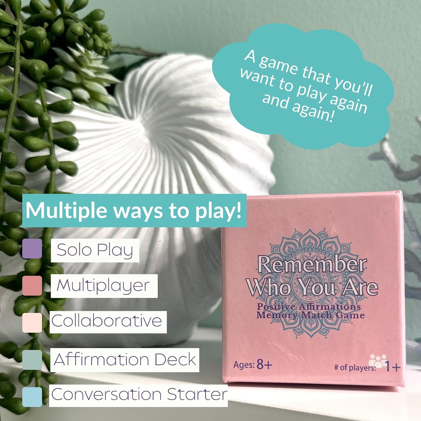 Affirmation Memory Matching Card Game Remember Who You Are Classic Edition | Affirmation Memory Matching Card Game Remember Who You Are Classic Edition
