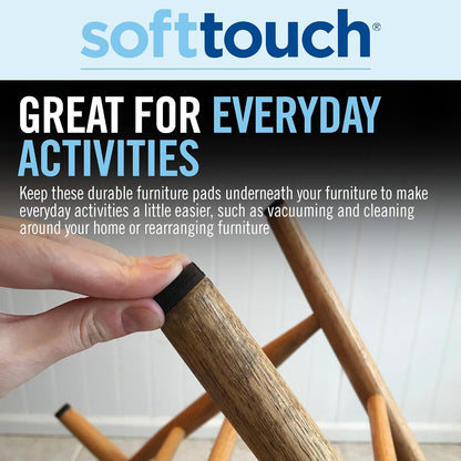 SoftTouch Assorted Size Round Mini Self-Stick Furniture Slider Felt Pads for Hard Surfaces, Noise-Reducing Adhesive Furniture Moving Pads for Beds, Sofas, Dressers, 46-Count, Brown