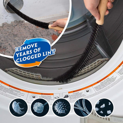 Holikme Dryer Vent Cleaner Kit 2Pack - Lint Vacuum Attachment & Brush | Blue Dryer Vent Vacuum Hose Attachment & Brush Reach Deep Traps - Remove Hidden Lint, Speed Drying & Reduce Fire Risk
