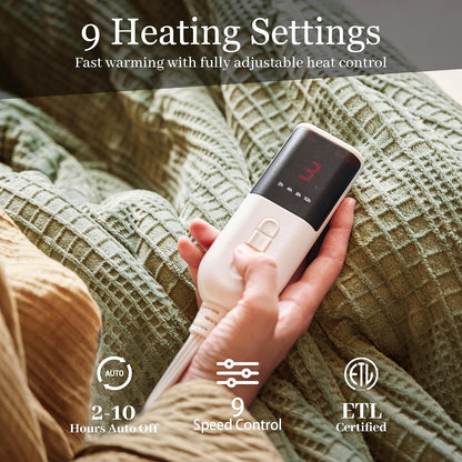 Texciting Heated Blanket 50"X60",Soft Electric Blanket,ETL Certified,Grey