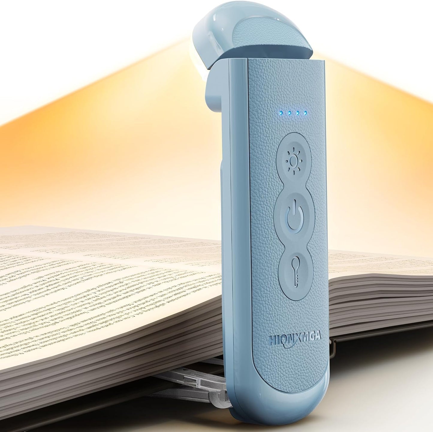 HIONXMGA Book Light Rechargeable, Eye-Care Clip on Reading Light for Books in Bed, 3 Color & Stepless Dimming, 140H Long Lasting Book Lights for Reading at Night, Gifts for Book Lovers(Black)