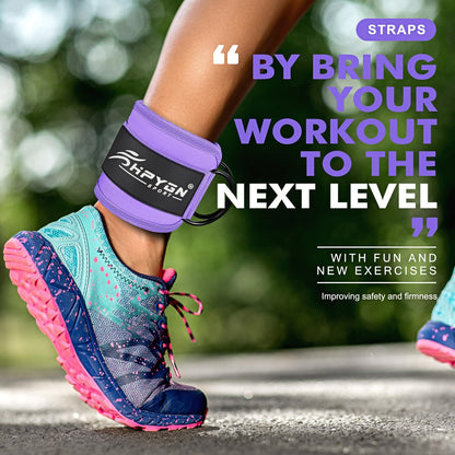 HPYGN Ankle Strap for Cable Machine, Padded Ankle Straps for Cable Machine Kickbacks, Glute Workouts, Leg Extensions, Curls, Booty Hip Abductors Exercise, Adjustable Comfort Ankle Cuff for Gym