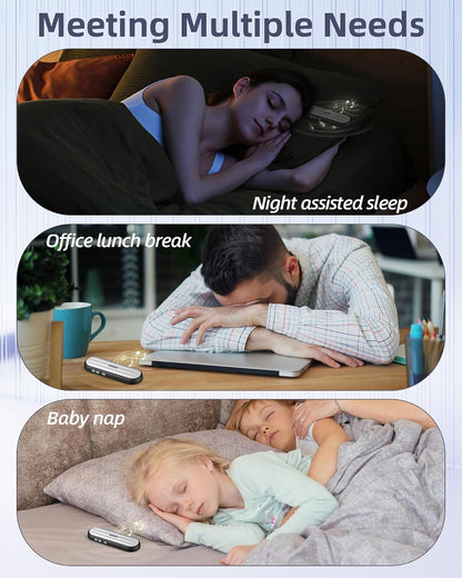 Under Pillow Speaker Bluetooth for Sleeping: Private White Noise Speaker with Bone Conduction for Sleep -Silver