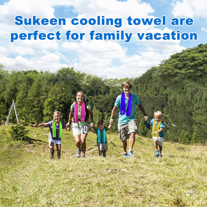 Sukeen 4 Pack Cooling Towels (40"x12") for Neck and Face Instant Cooling | Stay Cool in Hot Weather,Versatility,Soft,Breathable,Durability for Sports,Outdoor activities,Summer works in heat