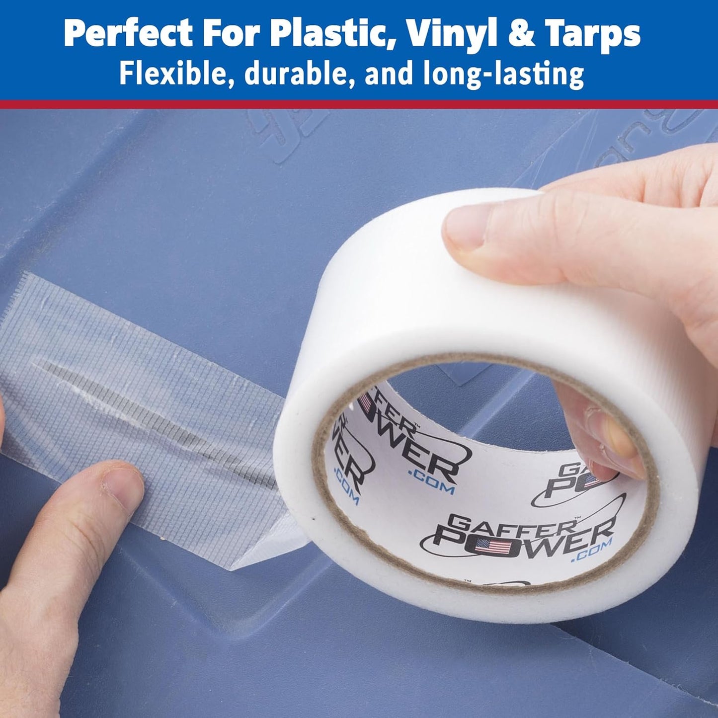 Gaffer Power Clear Repair Tape 2 in x 20 Yds, Waterproof, Made in USA | Semi-transparent heavy duty duct tape for tarps, greenhouses and outdoor repairs
