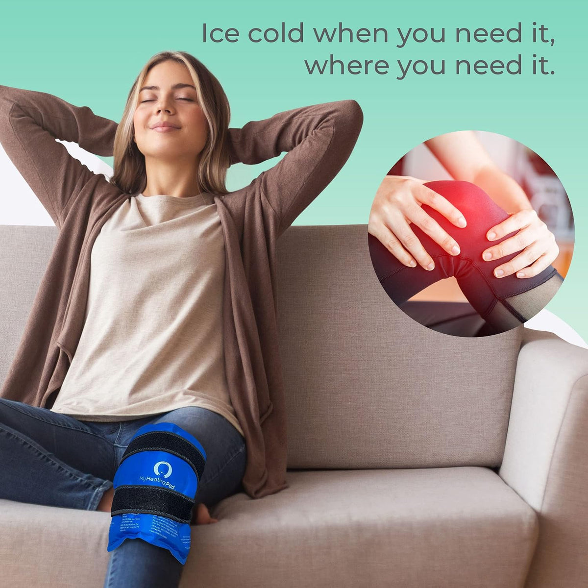 Foot and Ankle Gel Pack - Reusable Gel Ice Pack with Elastic Fastener - Cold Packs for Post-Surgery or Sport Injuries, Flexible Ice Packs - Foot Wrap and Ankle Ice Pack Wrap Compression - 1 Pack Blue