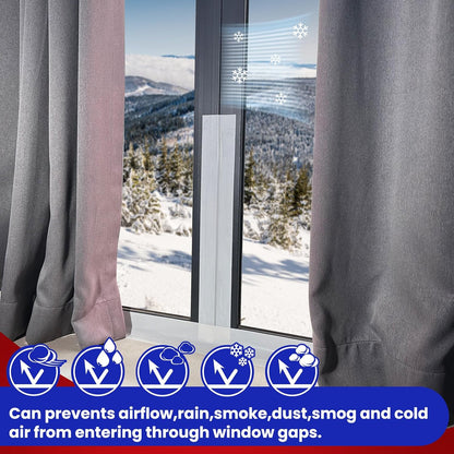 Birllaid White Window Weather Sealing Tape,Window Draft Isolation Sealing Film Tape No Residue Waterproof Self Adhesive for Keep Out Cold Air Dust Rain 3IN X 99FT
