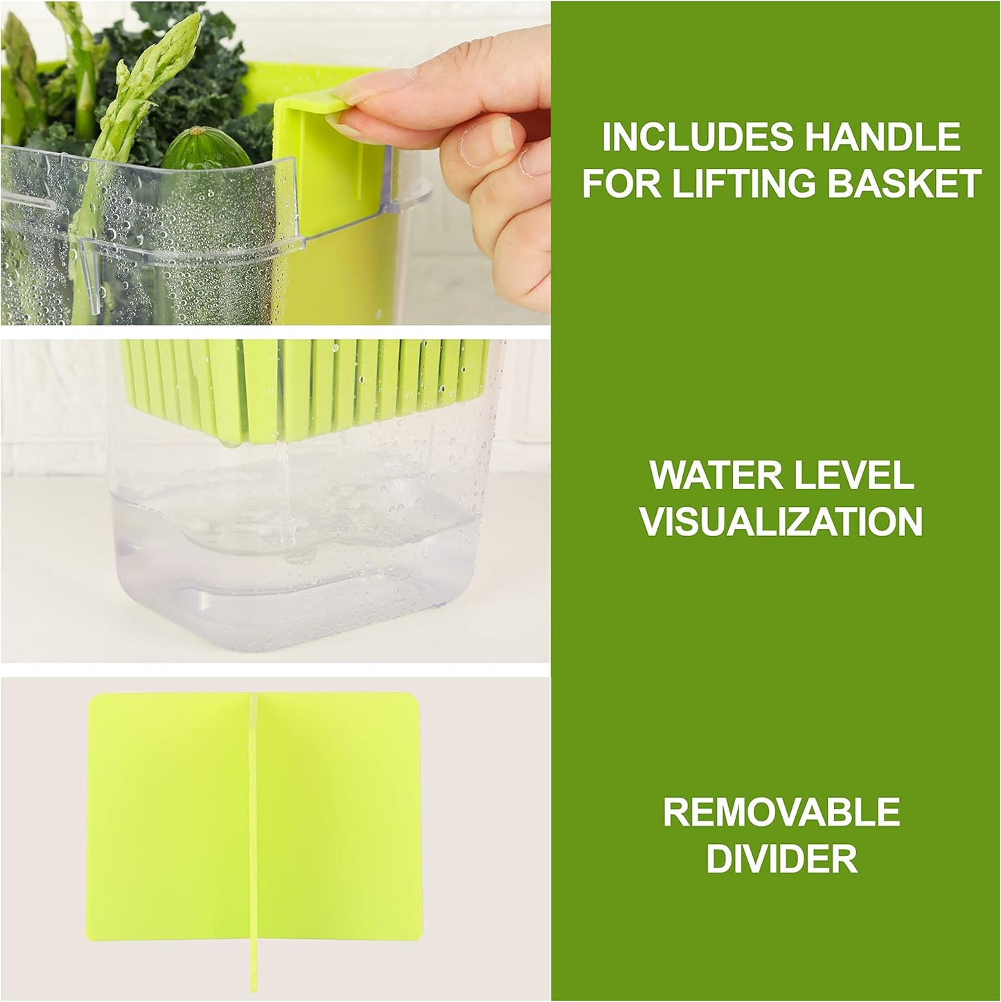 2 Pack Fresh Herb Keeper for Refrigerator, Clear BPA-Free Herb Saver, Storage Container for Cilantro, Parsley, Thyme, Mint & Asparagus, Preserver Keeps Fresh Herbs for 3 Times Longer