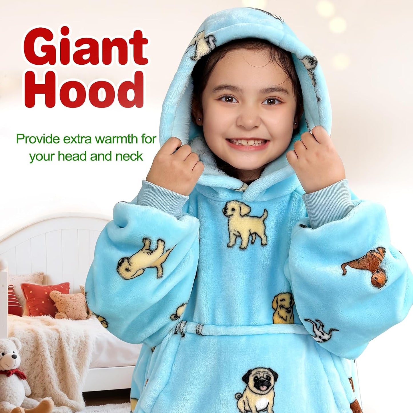 Wearable Blanket Sweatshirt Gifts for Women and Men, Warm and Cozy Giant Blanket Hoodie, Thick Flannel Blanket with Sleeves and Giant Pocket - Dark Gray