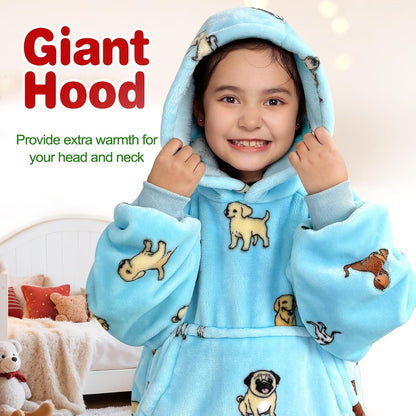 Wearable Blanket Sweatshirt Gifts for Women and Men, Warm and Cozy Giant Blanket Hoodie, Thick Flannel Blanket with Sleeves and Giant Pocket - Dark Gray