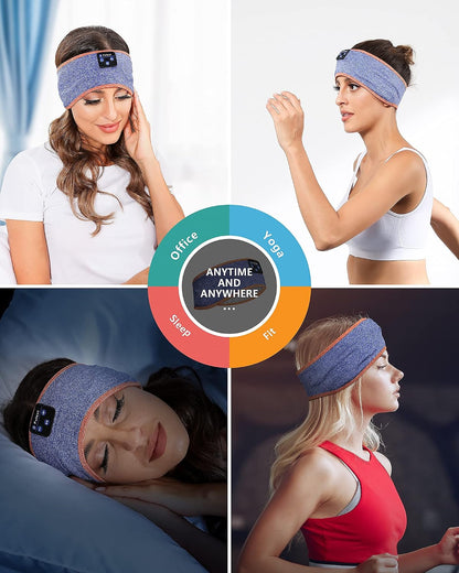 Sleep Headphones Headband, Bluetooth 5.4 Sleeping Headphones for Side Sleepers, Wireless Headband Headphones with Ultra-Thin Stereo Speakers for Sports, Workout, Travel, Meditation