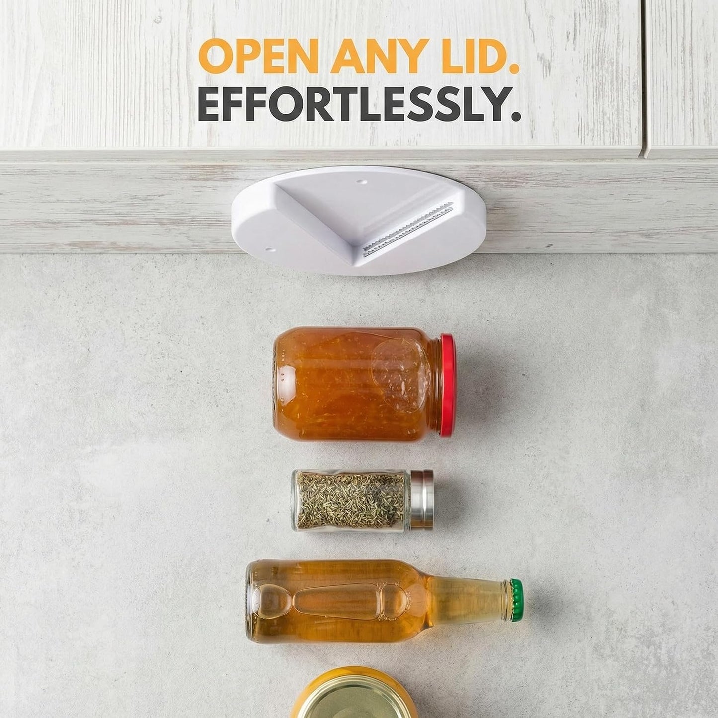 Jar Openers 2026 for Seniors Under Cabinet With Weak Hands or Arthritis, One Handed Bottle Openers, Easy to Use Kitchen Can Opener - White