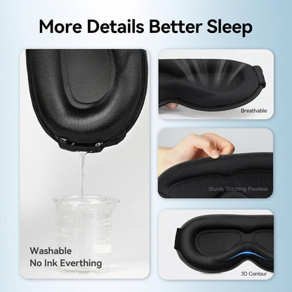 Facemoon Weighted Eye Masks for Sleep, 3D Blackout Sleep Mask for Women | Zero Eye Pressure, Deep Cups; Eyelash Friendly Sleep Mask for Airplane Travel Essentials, Night Shift Nurses, Office Naps