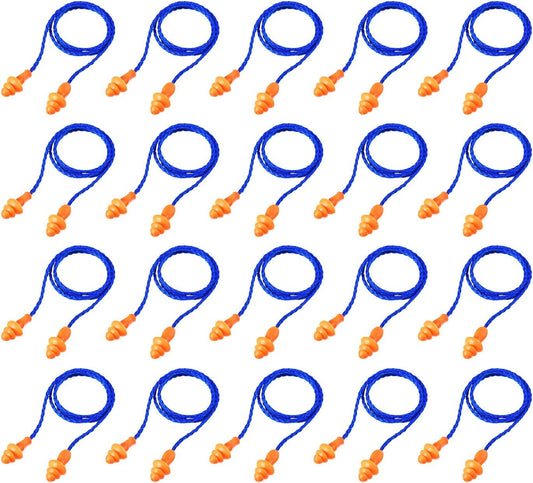 Bememo 20 Pairs Silicone Earplugs Noise Cancelling, Blue-Orange