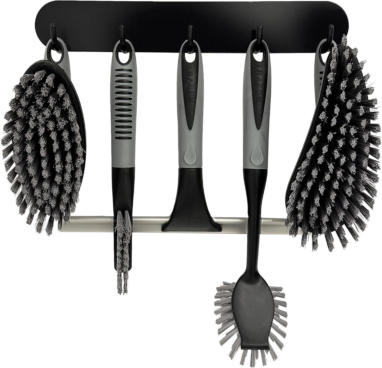 Scrub Brush Set of 3pcs - Cleaning Shower Scrubber with Ergonomic Handle and Durable Bristles - Grout Cleaner Brush - Scrub Brushes for Cleaning Bathroom/Shower/Tile/Kitchen/Floor/Bathtub/Carpet