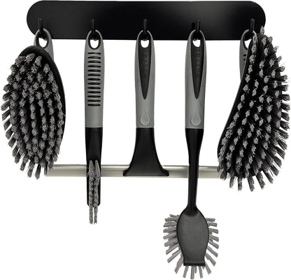 Scrub Brush Set of 3pcs - Cleaning Shower Scrubber with Ergonomic Handle and Durable Bristles - Grout Cleaner Brush - Scrub Brushes for Cleaning Bathroom/Shower/Tile/Kitchen/Floor/Bathtub/Carpet