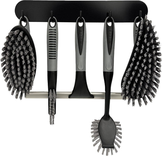 Scrub Brush Set of 3pcs - Cleaning Shower Scrubber with Ergonomic Handle and Durable Bristles - Grout Cleaner Brush - Scrub Brushes for Cleaning Bathroom/Shower/Tile/Kitchen/Floor/Bathtub/Carpet