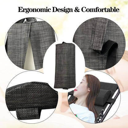 Zero Gravity Chair Set of 2 Replacement Pillow Headrest with Elastic Band, Universal Soft Removable Padded Cushion Head Pillow for Zero Gravity Lounge Chair, Folding Patio Lawn Recliner Chairs, Blue