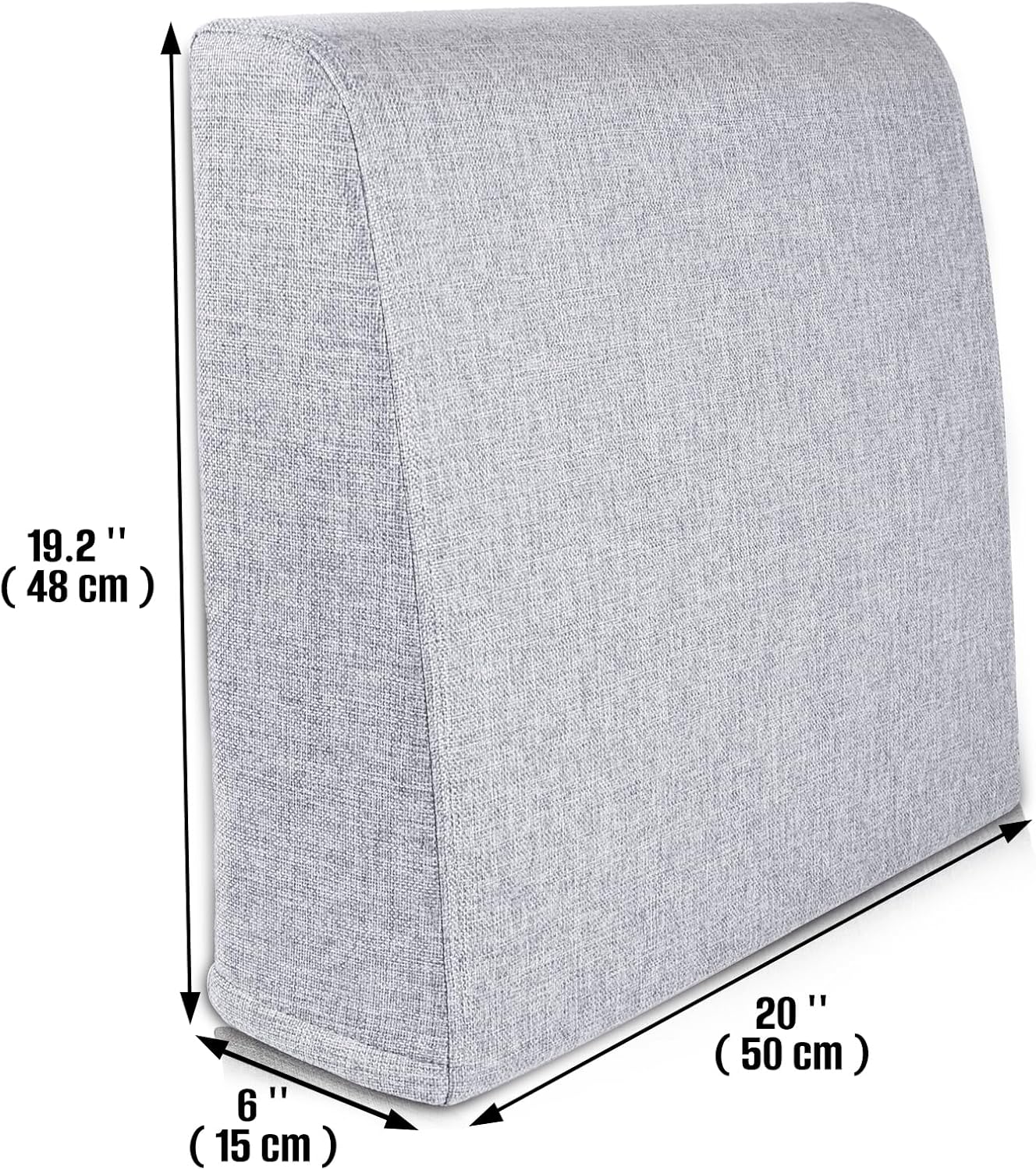 Couch Back Cushions Pillows, Wedge Pillow for Couch & Bed, Back Lumbar Support Pillow, High-Density Foam Backrest Cushion with Linen Cover for Back Pain Relief