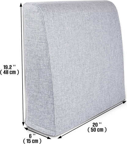 Couch Back Cushions Pillows, Wedge Pillow for Couch & Bed, Back Lumbar Support Pillow, High-Density Foam Backrest Cushion with Linen Cover for Back Pain Relief