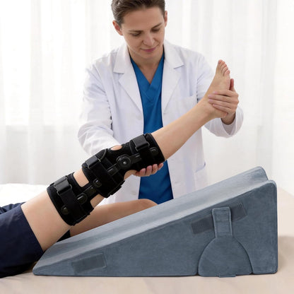 Ganondorf Adjustable Leg Elevation Pillow, Orthopedic Bed Wedge Set for Sleeping, Reading & Sitting Up, High Density Foam Post Surgery Leg Support for Knee, Back & Acid Reflux Relief, Single Leg Gray