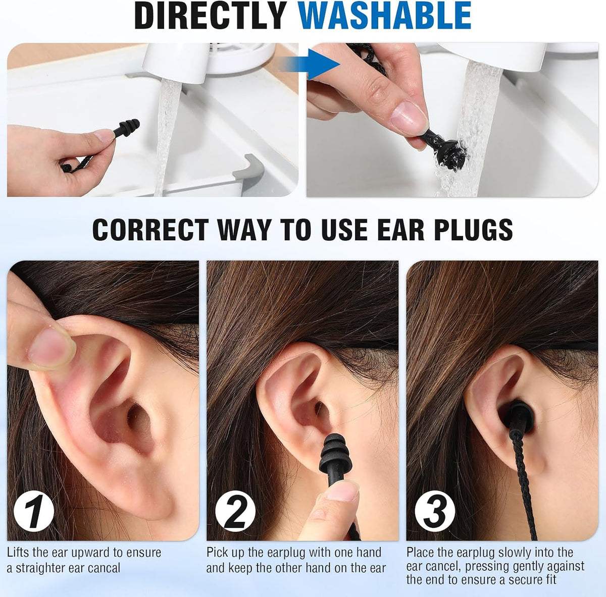 Tondiamo 200 Pairs Ear Plug Bulk with Cord Reusable Silicone, Fresh